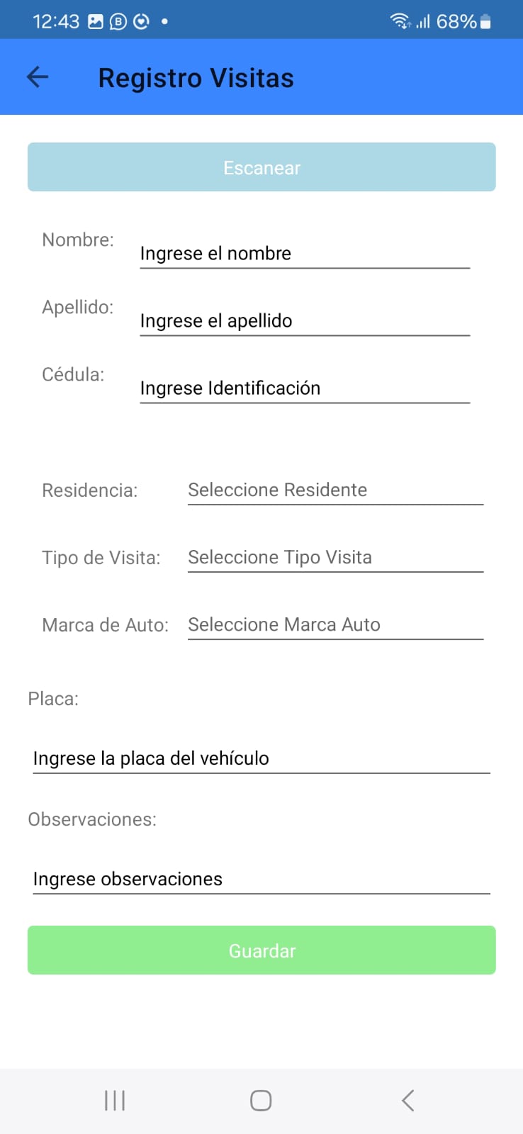 Registro de Visitas - APP Móvil SEVISEP